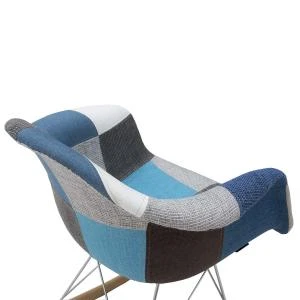 SEDIA A DONDOLO PATCHWORK TESSUTO BLU/GRIGIO NUOVA ART.LF660 CONSEGNA GRATIS  -> Sedie per la casa : Arredamento : Casa, arredamento e bricolage ()