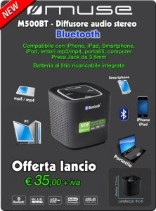 Diffusore Audio M500BT Bluetooth -> Docking station e mini speaker per  dispositivi audio portatili : Dispositivi audio portatili, cuffie : TV,  audio e video ()