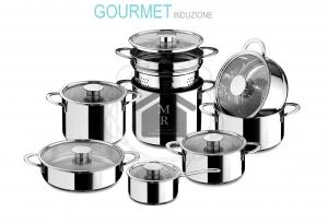 MAXI SET BATTERIA PENTOLE 26 PEZZI LINEA GOURMET INDUZIONE MEPRA.