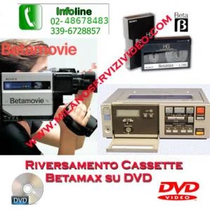 CASSETTE BETA, NASTRI BETAMAX FILE, CD, DVD, AVI, MP4 : (Milano)