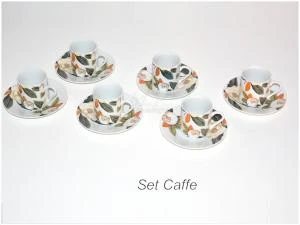 SERVIZIO PIATTI & CAFFE PORCELLANA 50 Pz. DECORO FLOREALE -> Piatti e  ciotole decorative per la decorazione della casa : Decorazione della casa :  Casa, arredamento e bricolage ()