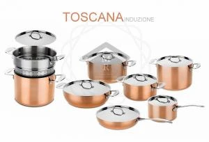 SPAGHETTIERA TRIMETALLO RAME ALLUMINIO ACCIAIO INOX INDUZIONE 35%