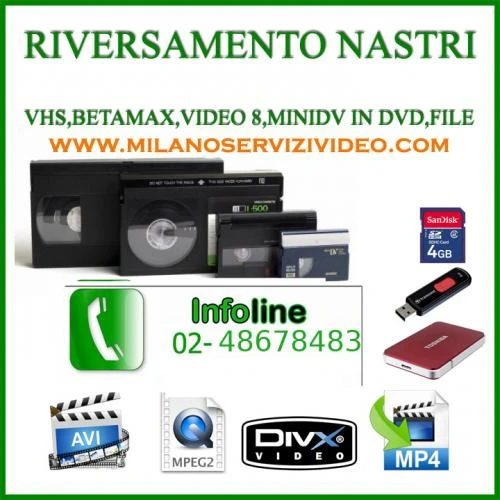 Negozio per duplicare vhs a milano laboratorio hi8, minidv, beta lettori e  videocamera funzionante : (Milano)